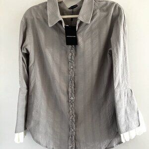 ASM Collection Ruffle Button-Down Blouse